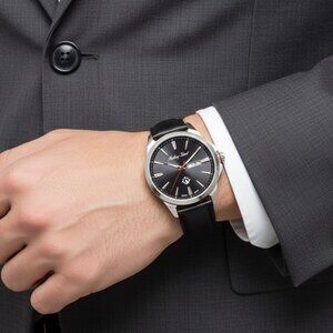 NWT Authentic Mathey-Tissot Field Scout Quartz Black Dial Men's Watch